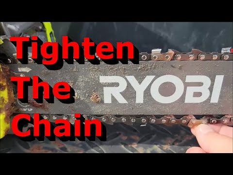 How to Tighten a Chainsaw Chain | Ryobi Chainsaw | Chain Blade Bar
