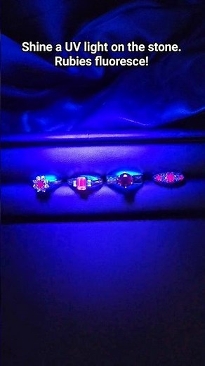 easy at home ruby test: rubies fluoresce under UV light. if they don't glow, they're not a ruby! 🌹