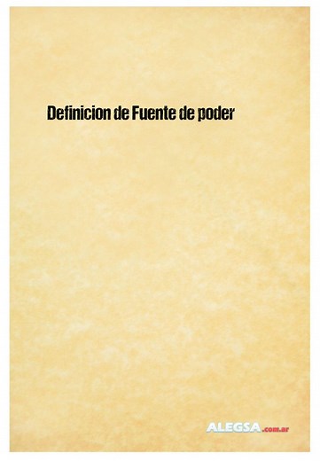 Definición de Fuente de poder