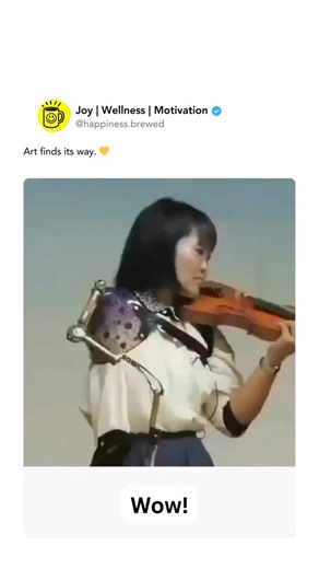 Joy | Wellness | Motivation on Instagram: "Art finds its way. 💛 Japanese violinist Manami Ito performs using a device that allows her to control the bow through her shoulder — not as a spectacle, but as an extension of her musicianship. The focus isn’t on what’s missing, but on what’s being created. Music doesn’t disappear. It adapts, continues, and speaks. 💛 Captured by @the_knowledge_factory DM for credit updates if needed. Follow @happinessbrewed for more moments that honor creativity, care