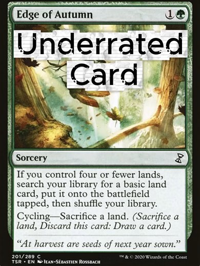 What It Does Mana Cost: 1G (Sorcery) Effect: Search your library for a basic land card, put it onto the battlefield tapped, then shuffle. Cycling: Sacrifice a land to cycle it (draw a card). Why It’s Interesting Early game: Acts as ramp and fixes your mana. Late game: When you don’t need more lands, you can cycle it away for card draw by sacrificing a land—perfect for decks that want lands in the graveyard. Decks Where It Shines Graveyard Strategies: Decks like Titania, Protector of Argoth or Lo
