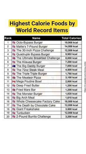 Highest Calorie Foods by World Record Items #gk #news #billionaire #rich