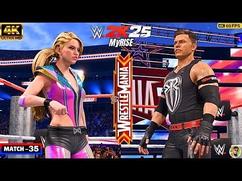 WWE 2K25 MyRISE - The Mutiny Is Over In WrestleMania Final Match Gameplay [ 4K 60FPS PC ] (Match 35)