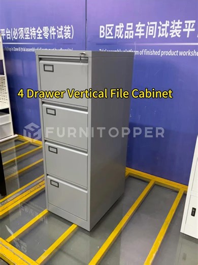 FurniTopper 4 Drawer Vertical File Cabinet | Durable Steel Office Storage Solution