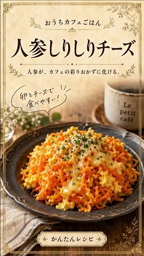 おうちカフェごはんレシピ⑥ 人参しりしりチーズ