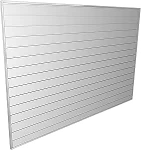 Proslat 86102 Heavy Duty PVC Slatwall Garage Organizer, 8-Feet x 6-Feet Section, 15 Panels, White