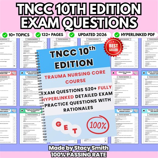 TNCC 10th Edition Exam Prep 2026: 520  Questions & Answers (digital Download) - Etsy