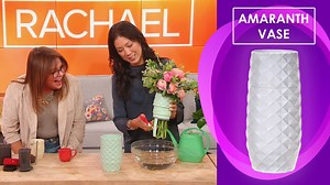 "The Amaranth Vase makes taking care of your fresh flowers so easy with three steps," Chi-Lan Lieu explains. "Just twist, drain, and trim!" | Rachael Ray Show
