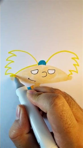 Hey Arnold Drawing with Marker 🎨 | Easy Cartoon Art Tutorial #Shorts #viral
