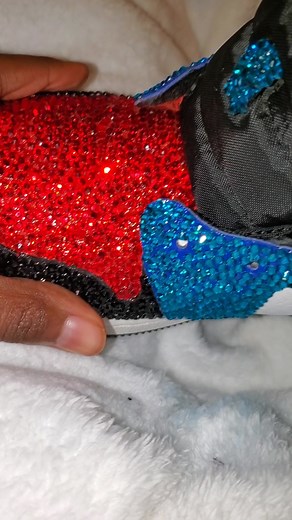Custom Rhinestone Nike and Jordan1s | Bedazzled Shoes Artist on TikTok