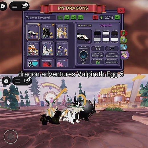 dragon adventures Vulpiruth #roblox #pppislami #dragonadventurescodes