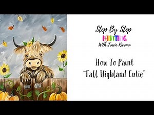 How To Paint "Fall Highland Cow" - Acrylic Painting Tutorial