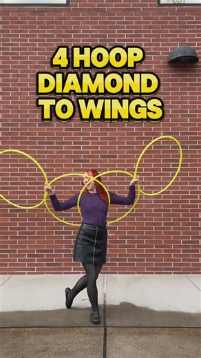 Hillia Hula on Instagram: "4-hoop diamond to wings tutorial! ✨ Breaking down this geometric combo using four 32” 5/8” UV yellow polypro hoops from @hoopologie. Want to learn more advanced variations of the hoop diamond? Check out my Hoop Geometry course! #HoopTutorial #hooptuts #Hooptutorials #HoopGeometry"
