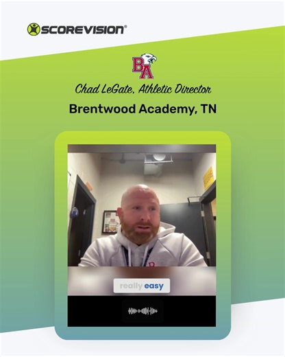 ScoreVision on Instagram: "Running game day shouldn’t feel complicated. Schools like Brentwood Academy rely on ScoreVision because it’s easy to learn, easy to run, and easy to trust—night after night. From scoring to production, our tools let staff focus less on the controls and more on the experience. #GameDayMadeSimple #EaseOfUse #AthleticPrograms #ScoreVision #BrentwoodAcademy #UserFriendlyTechnology"