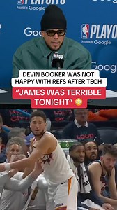 Devin Booker wasn’t happy with the refs after tonight’s game 😳😅#nba #basketball #devinbooker #suns #ref