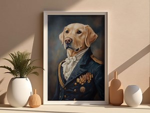 Labrador Retriever Wall Art, Royal Dog Portrait, Renaissance Dog Portrait, Labrador Dog Wall Art Funny, Labrador Retriever Digital Art - Etsy