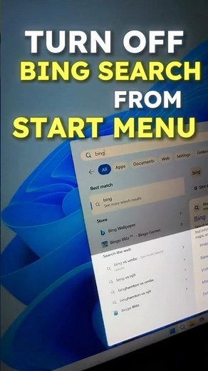 Secret Way to Turn Off Bing Search From Start Menu #pctips #techtips