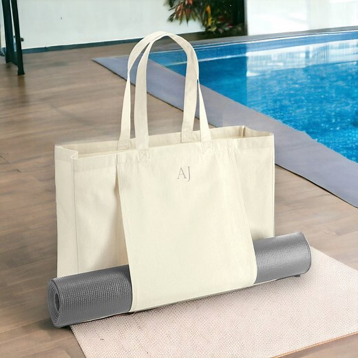 Personalised Monogram Yoga Bag, Tote Bag for Yoga, Custom Yoga Bag, Pilates Bag, Organic Tote Bag, Yoga Mat Holder Bag, Yoga Bag With Holder - Etsy