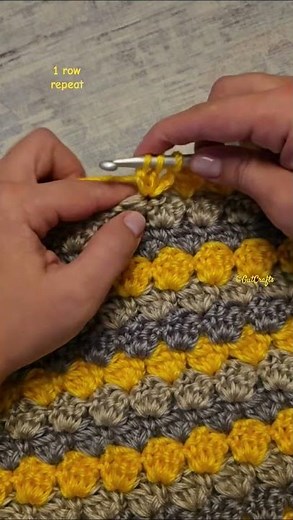 1 Row Repeat Cluster Stitch Crochet Pattern #crochettutorial #easycrochet #knitting #crochetstitches