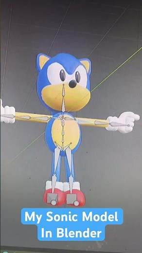 My Sonic Model In Blender #sonicthehedgehog #popular #sonic #viral #shorts #blender #3d #video