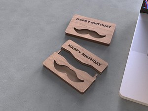 Wooden Gift Card Box SVG, DXF, Ai, LBRN2 XCS – Laser Cut Template | Credit Card Money Holder | Birthday Mustache Box With Lid - Etsy Canada