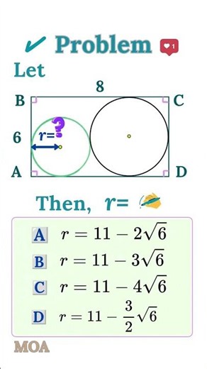 Can YOU Find the Radius of the Small Green Circle? #GeometryMadeEasy