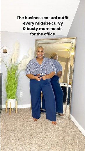 Business casual look for midsize curvy & busty mom #ootd #plussizeedition #midsizefashion
