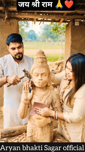 Real Indian Artisan Making Ram & Hanuman Murti | Step-by-Step Wood Carving Process🙏