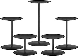 Smtyle Candle Holders for Pillar Candles - Matte Black Christmas Decorations Indoor, Perfect Centerpieces for Tables, Elegant Gift for Home Decorator & Minimalist