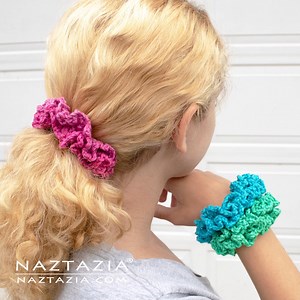 Crochet hair scrunchies are easy to make as gifts for this upcoming season! | Naztazia