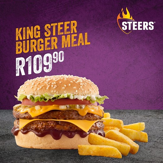 The King Steer Meal for all the stages of your hunger. 💡🍔 👉🏾 https://steers.co.za/ - do best!😉 | Steers SA