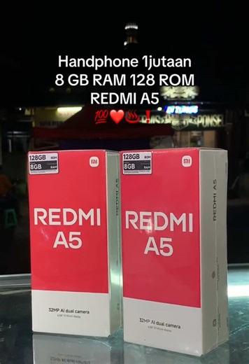 Spesifikasi Utama Redmi A5: Layar: IPS LCD 6,88 inci, resolusi HD (1640 x 720), refresh rate hingga 120Hz, 450 nits. Chipset: Unisoc T7250 (12 nm), Octa-core hingga 1,8 GHz. Memori: RAM 4GB ( 4GB RAM Tambahan) dan Penyimpanan Internal 128GB, Mendukung microSD. Kamera Belakang: Kamera utama 32MP (f/2.0) Lensa pendukung. Kamera Depan: 8MP (f/2.0). Baterai: 5.200 mAh, pengisian daya 15W (USB Type-C). Sistem Operasi: Android 15 (Go Edition). Fitur Lain: Sensor sidik jari (sisi samping), AI face unlo