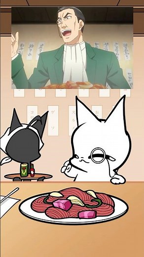 Cute Cat Eats Spaghetti from Isekai Izakaya Nobu🍝 | Anime Food Shorts