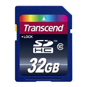 Transcend 32GB Class 10 SDHC Card: $28
