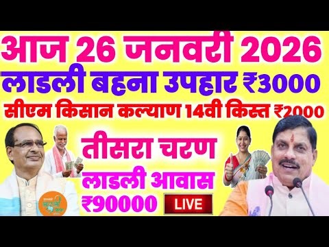 26 जनवरी | मोहन यादव बडा फैसला | लाडली बहना और किसान बडी खुशखबरी | 26 jan उपहार ₹2500-₹2000 mp news