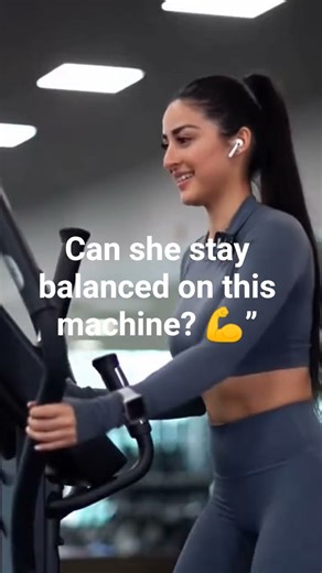 Can she stay balanced on this machine? 💪”