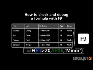 How to check and debug a formula with F9