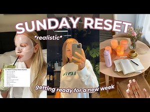 sunday RESET routine 🎧 productive, self care, deep work + cleaning **realistic**