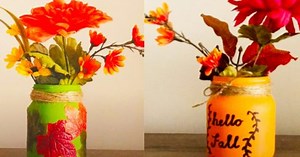 How To Make A Glass Mason Jar Fall Centerpiece