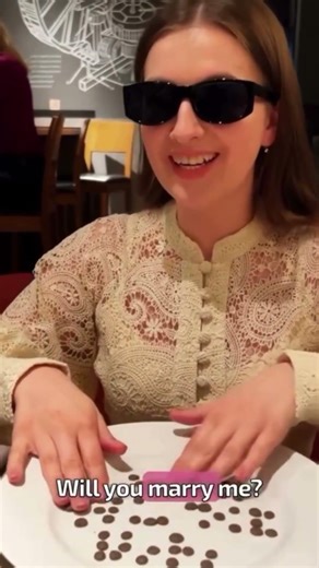 He proposed to his blind girlfriend using Braille ❤️ #shorts