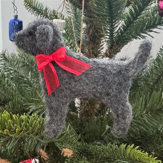 Needle Felted Labrador Retriever, Gray Dog, Christmas Ornament. - Etsy