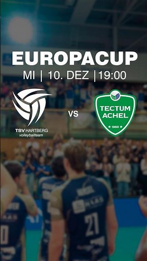 European Cup night is coming! 🏆🔥Hartberg vs. Tectum Achel (BEL) – December 10th, 19:00 CET. 🦈💙🤍