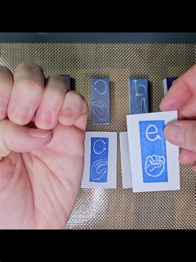 .75 x 2 in carved erasers Day5/100 American Sign Language Fingerspelling