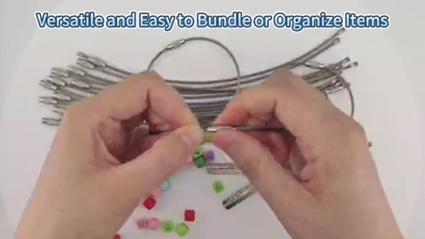 20 Pieces Wire Keychain Cable of 7.8 Inches Stainless Steel Large Key Ring, 2mm Cable Loop Rings for Keyrings, Hanging Luggage Tag, Bag Tag, ID Tag Keepers, Kitchen Utensils