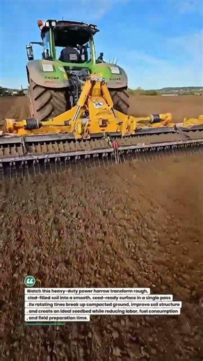 🚜 Massive Power Harrow Levels Fields Fast! #FarmingTech #TractorLife #SoilPrep