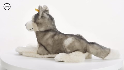 Steiff Bernie Husky, Premium Realistic Stuffed Animal Dog, Lifelike Pet Animal Plush Toys, Plushy Toy for Girls Boys and Kids (Brown, 13")