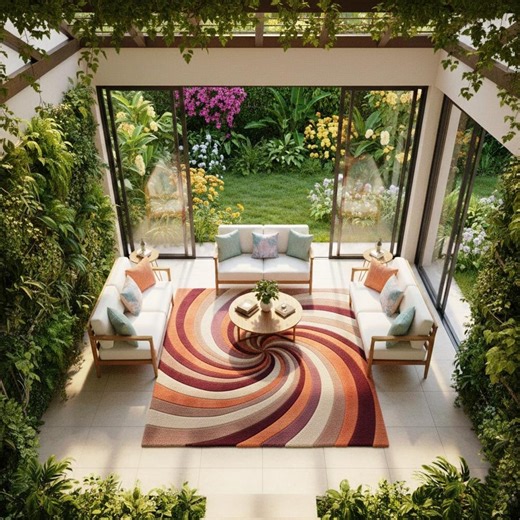 Buy Handmade Retro Abstract Wavy Rug – Mid Century Modern Area Carpet, Boho Swirl Pattern Rug, Custom Size & Color Floor Decor Online in India - Etsy