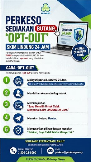 PERKESO Sediakan Butang 'Opt-Out' LINDUNG 24 Jam | Cara Keluar Skim Secara Online