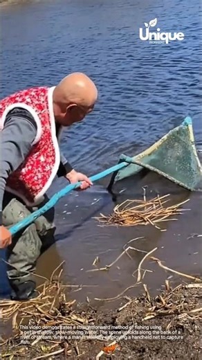 Shallow water fishing: netting fish with ease