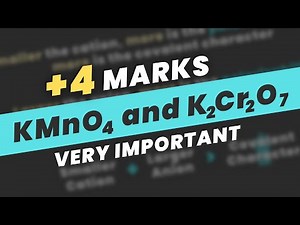 Potassium Permanganate and Potassium Dichromate Class 12 : JEE Mains 2024